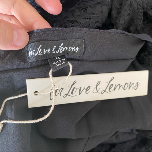 $289 NWT Black For Love And Lemons “Gisela” Mini Dress Sz X-Large - Picture 5 of 11